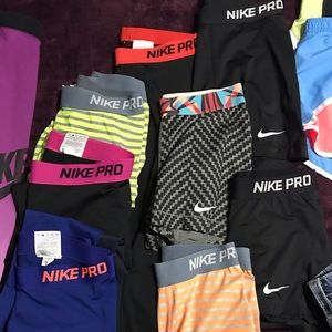 Bundle of 8 Nike pro compression shorts & capris